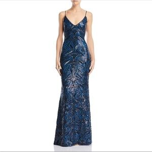 Avery G Blue Sequin Gown | Size 8